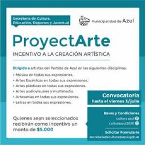 ProyectArte: Seleccionados para el incentivo a la Creación Artística